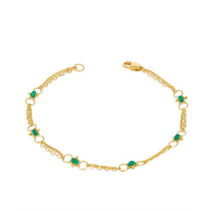 Emerald Whisper Chain Bracelet