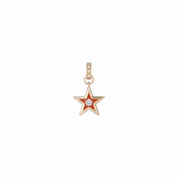 Mined + Found Lucky Star Pendant, Diamond & Rouge enamel