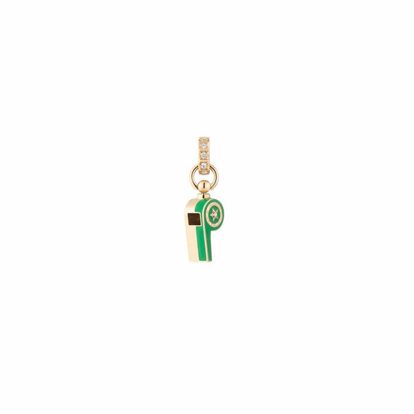 Mined + Found Petite Continuum Whistle Pendant, green