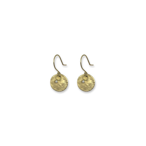 Gold and White Diamond Earrings