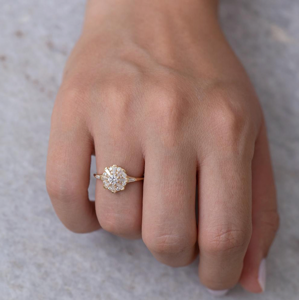 Sun Temple Diamond Ring