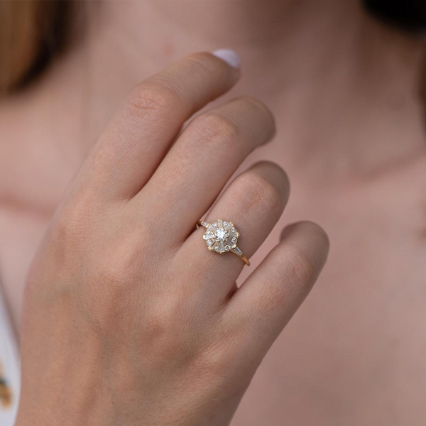 Sun Temple Diamond Ring