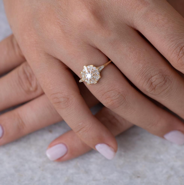Sun Temple Diamond Ring