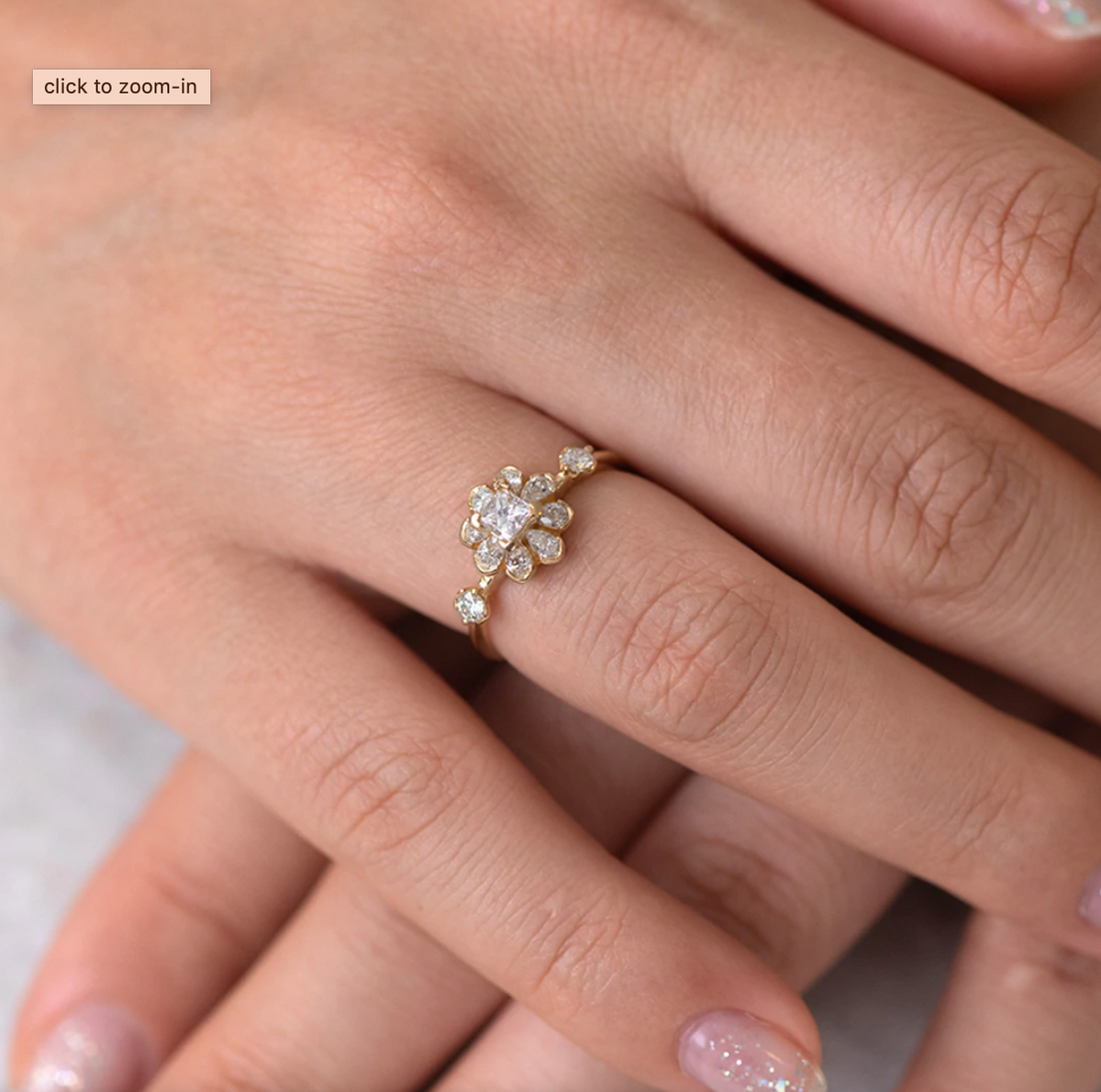 Flower Diamond Engagement Ring – Underscore Art