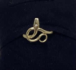 Gold Serpent and diamond eye ring