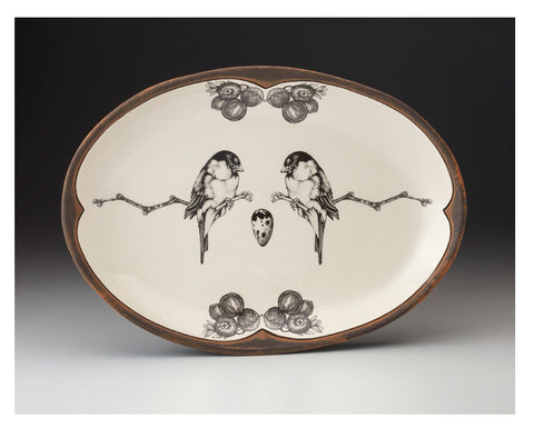 Small Oval Platter Chickadee