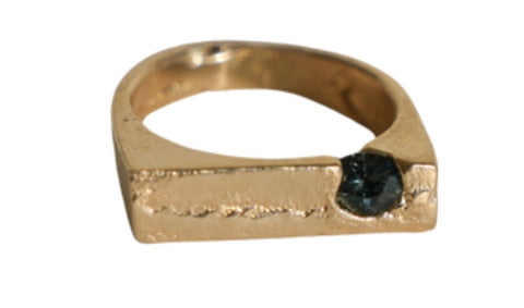 Halsted  Signet with Blue Montana Sapphire