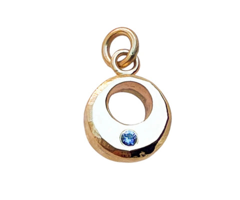 Halsted Half Moon Pendant with Yogo Sapphire