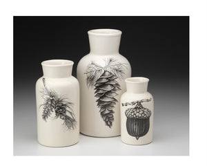 Set of Three Jars Acorn and Pinecone