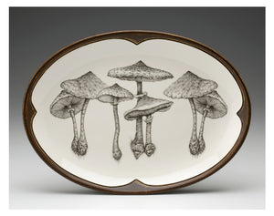 Small Oval Platter Parasol Mushrooms