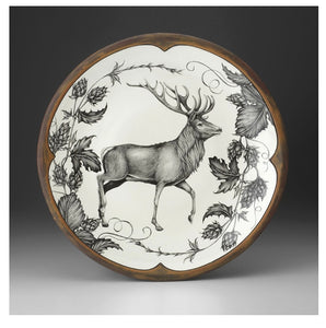 Large Round Platter Red Buck