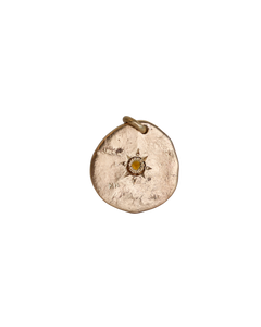 Halsted hammered pendant star set MT sapphire