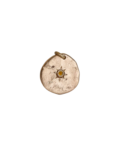 Halsted hammered pendant star set MT sapphire