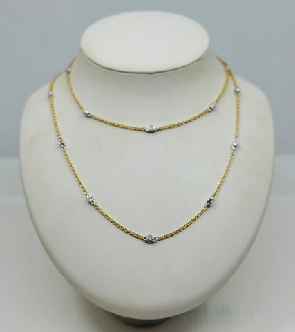 Aaron Henry gold and diamond 36” necklace