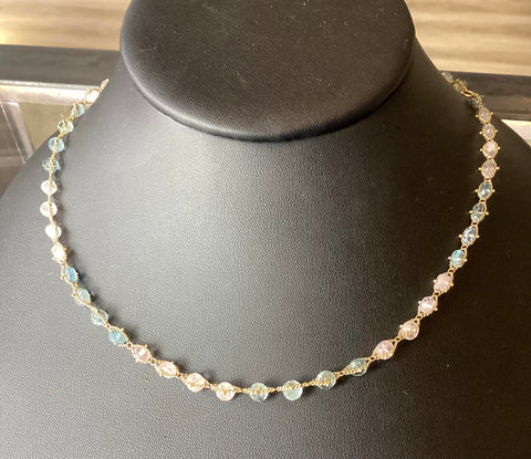 Aquamarine Woven Necklace