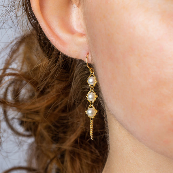 Akoya pearl drop earrings
