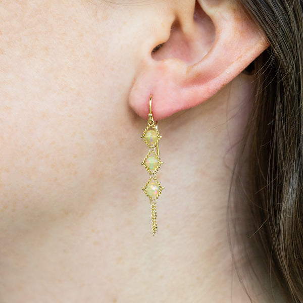 Opal drop earrings