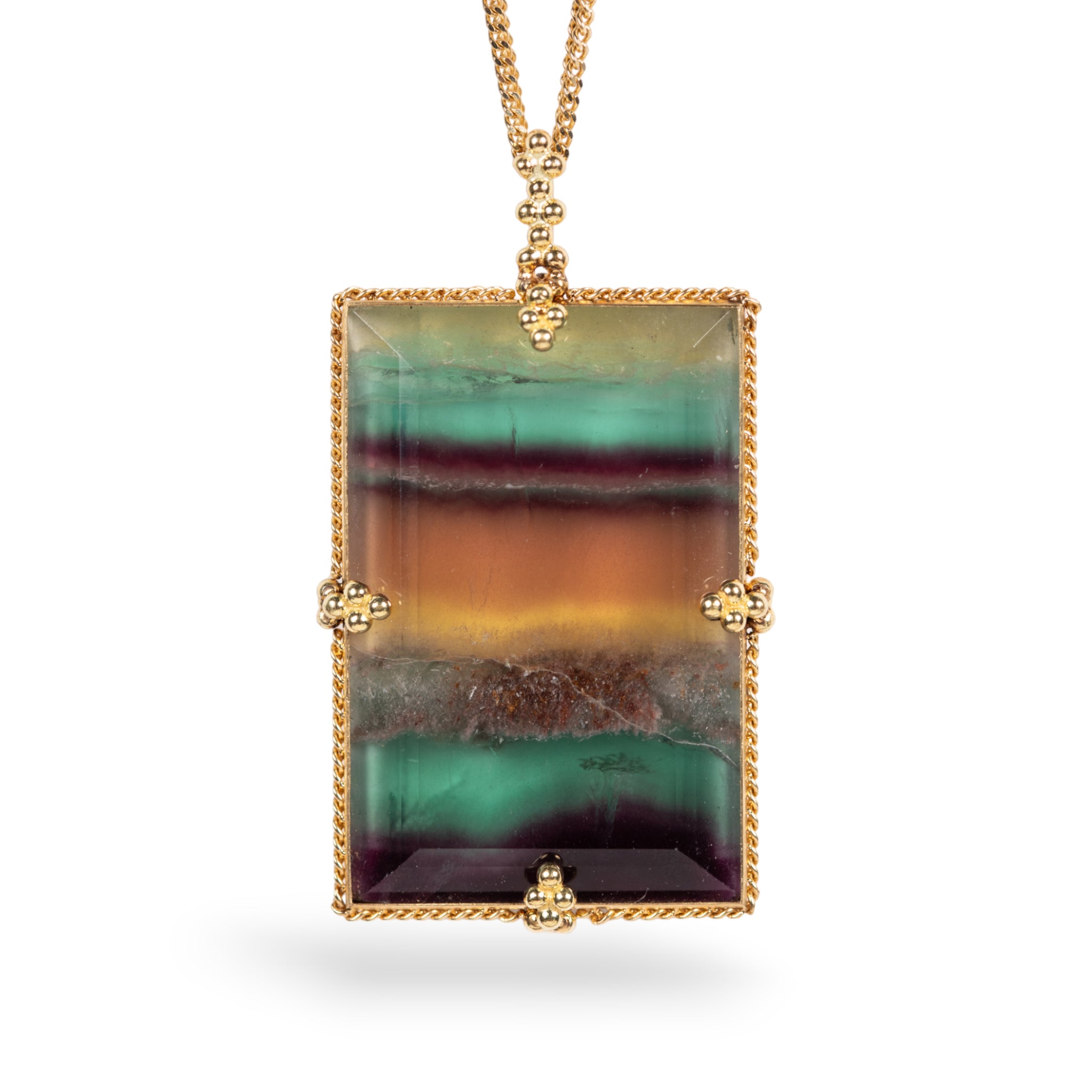 Champagne diamond fluorite necklace