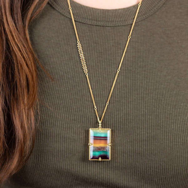 Champagne diamond fluorite necklace