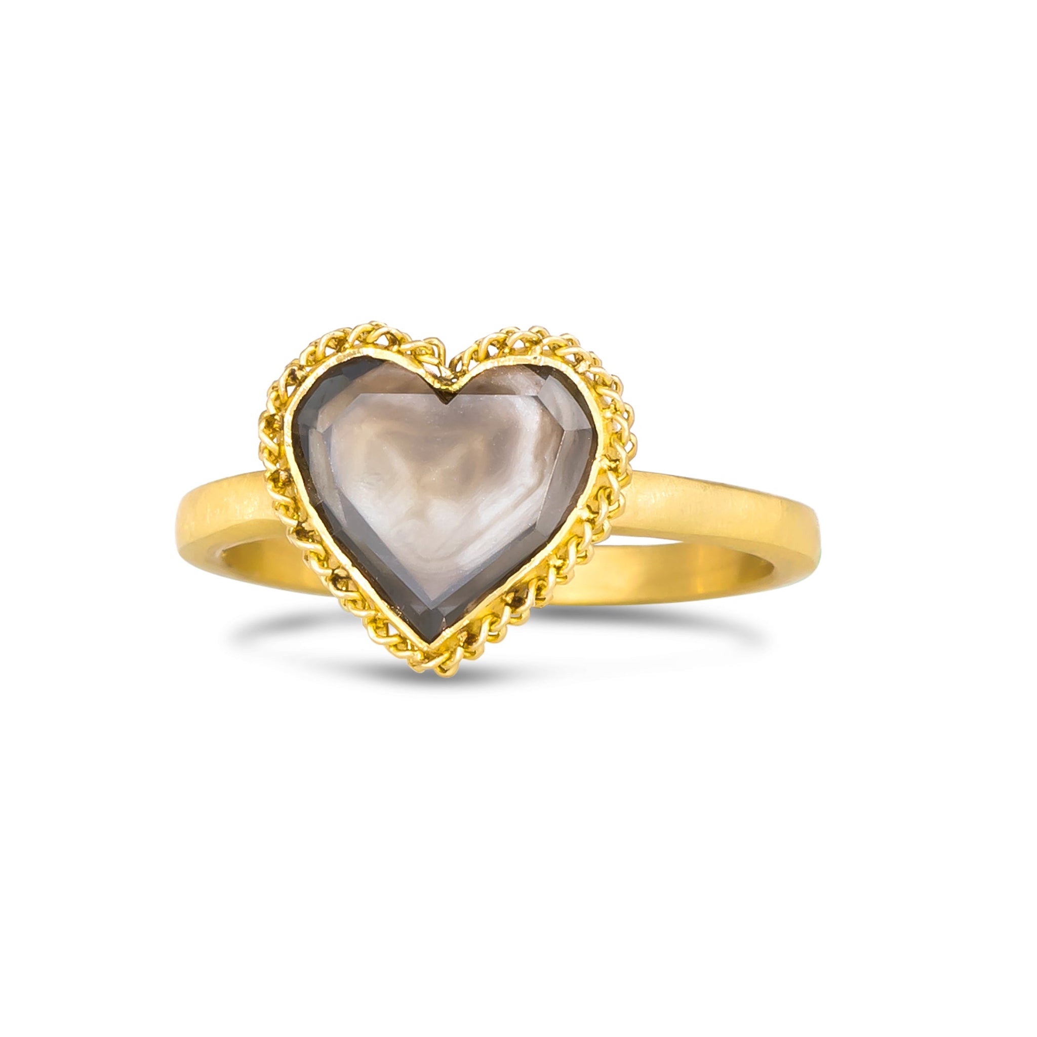 Grey heart Diamond ring