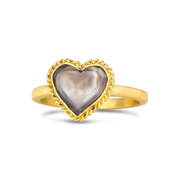 Grey heart Diamond ring