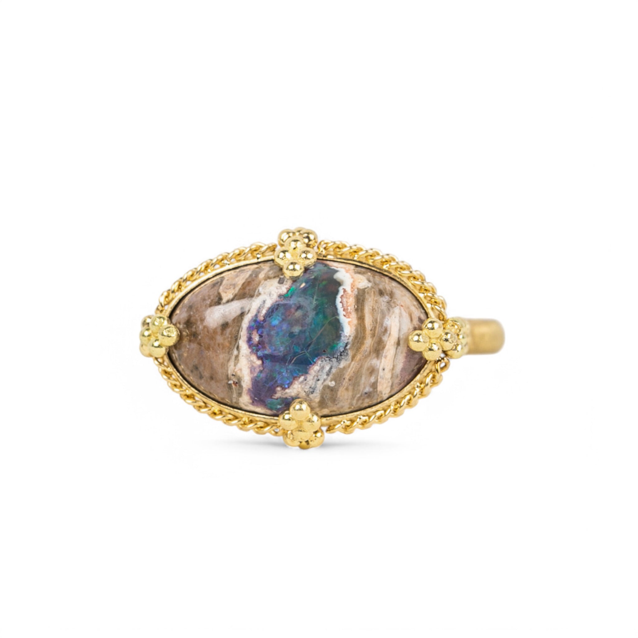 Mexican fire opal ring
