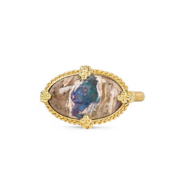 Mexican fire opal ring