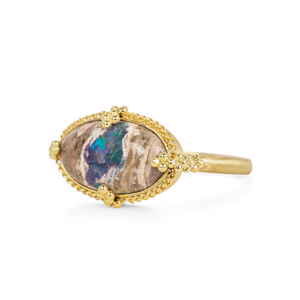 Mexican fire opal ring
