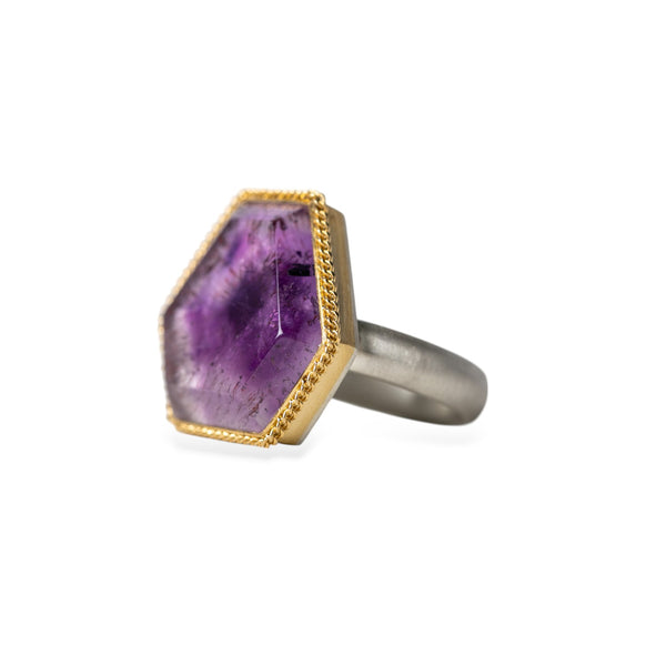 Amethyst sterling ring