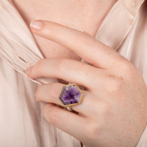 Amethyst sterling ring