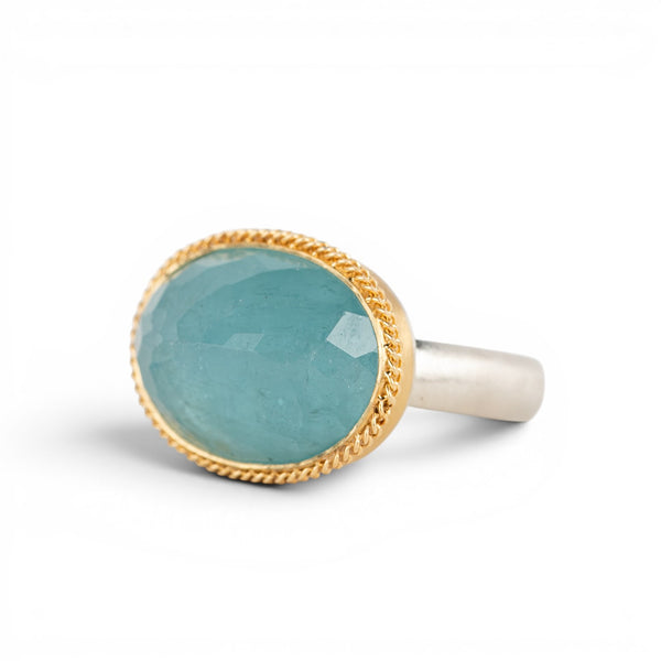 Aquamarine SS Ring