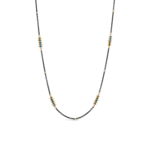 Blue Dia station Necklace