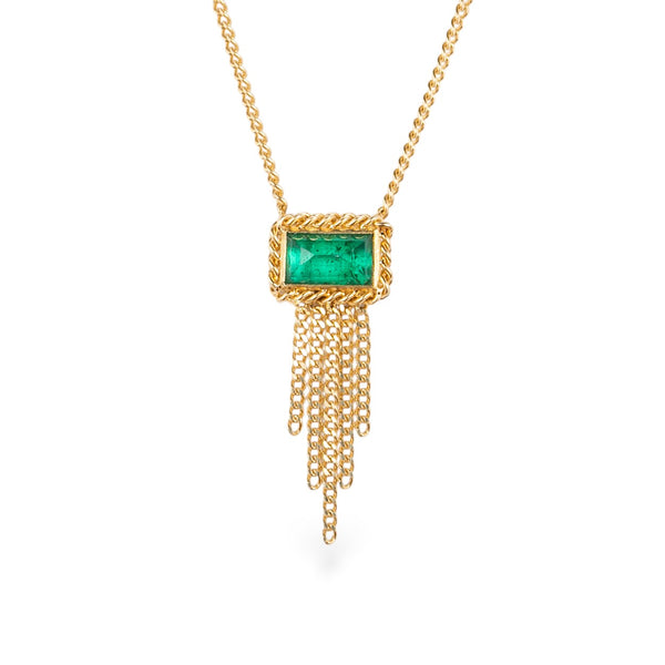 Emerald Tassel Necklace