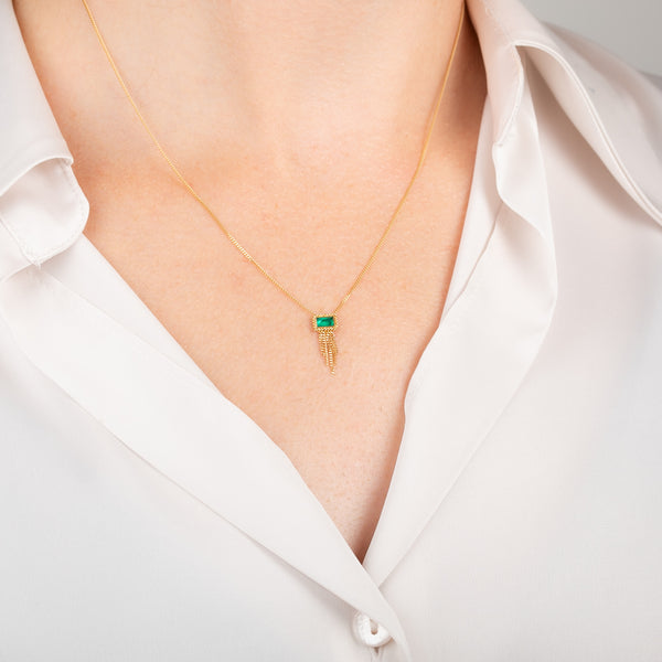 Emerald Tassel Necklace