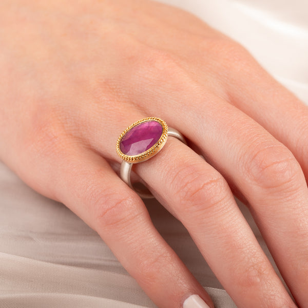 Sapphire SS Ring