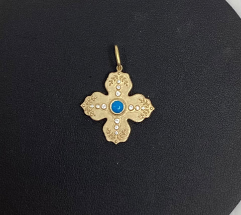 Erica Molinari Turq 4Pt stone and diamond