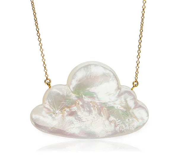 Gold and pearl cloud pendant