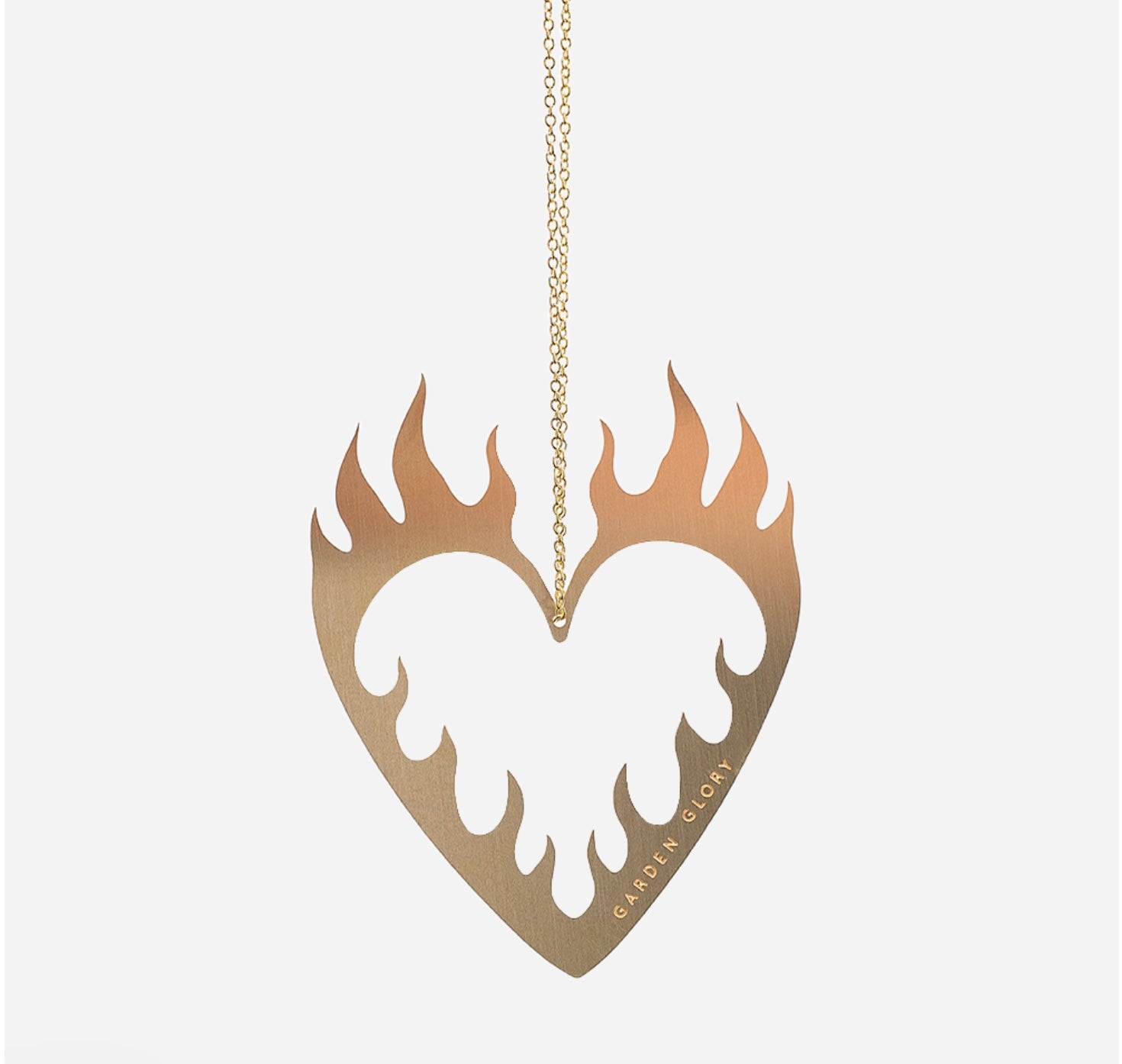 Flaming Heart Ornament in Gold