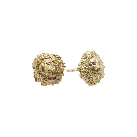 Erica Molinari Lion Head Stud Earrings