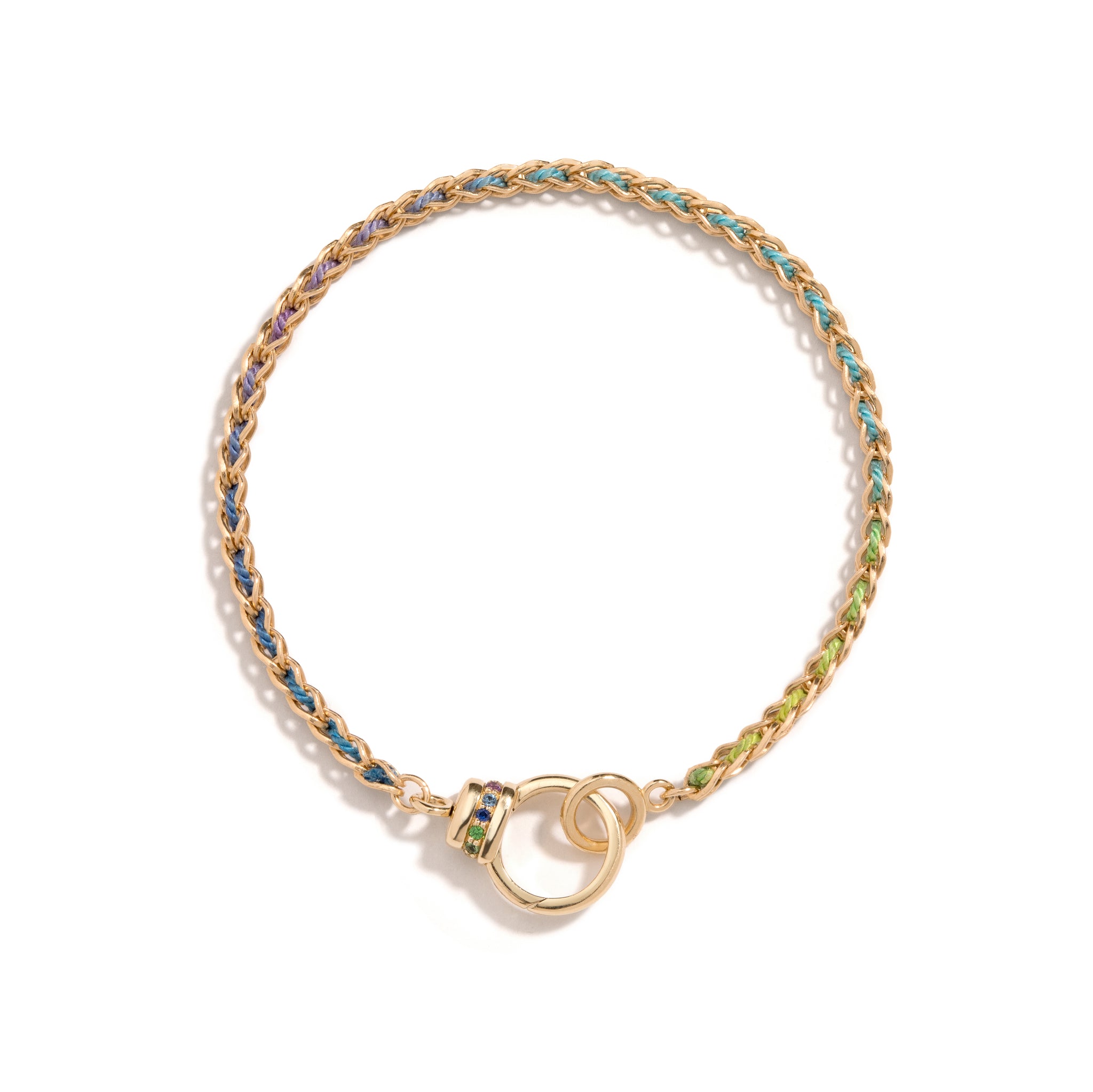 Mined + Found Eight Fold Woven Chain Bracelet, Cool Silk