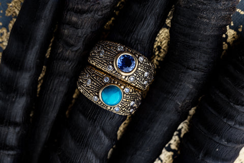 Alex Sepkus 18K & Diamond 'Starburst' Ring with Sapphire