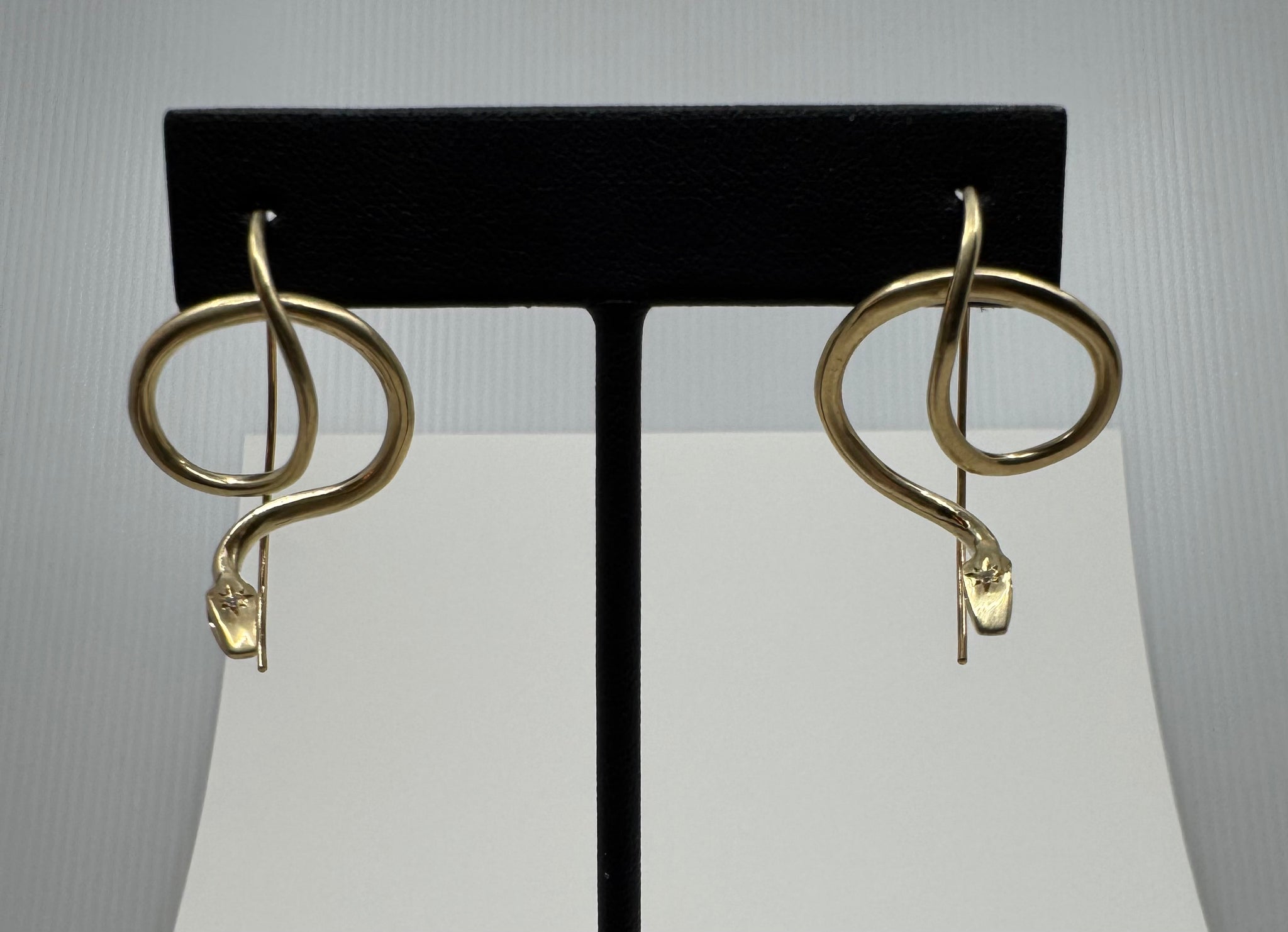 Gold Serpent with diamond eye earrings