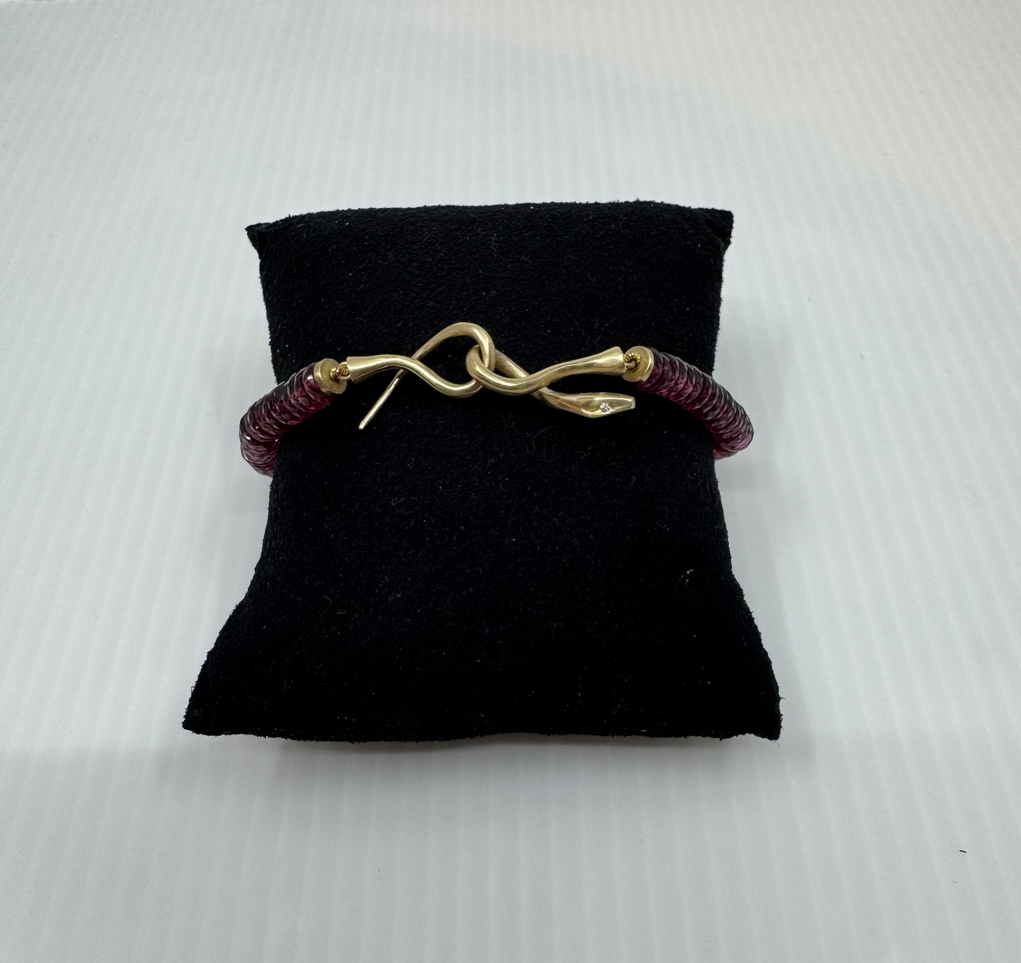 Gold and Garnet boa bracelet