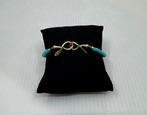 Gold and turqoise boa bracelet