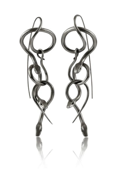 Oxidized Silver Serpent Chandelier