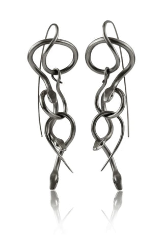 Oxidized Silver Serpent Chandelier