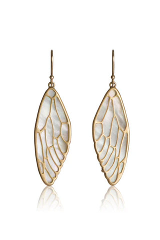 Gold and white MOP cicada wings