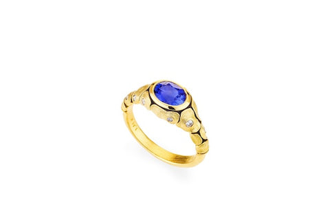 Alex Sepkus 18K & Diamond Turtle Ring w/ Sapphire