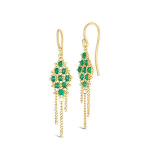 Emerald Textile Earrings