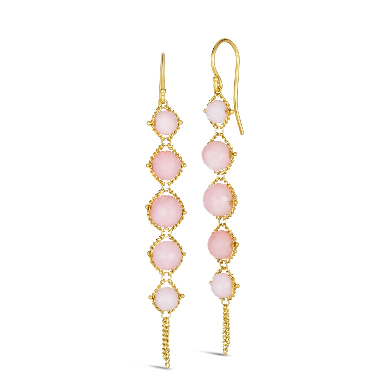 Pink Opal Textile Earrings